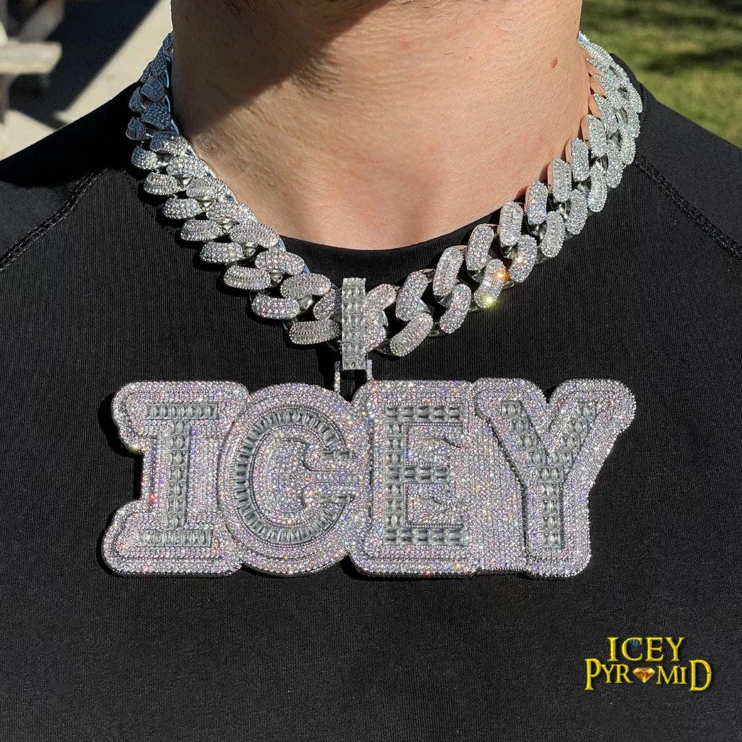 Overflow Stones Loaded with Iced Out Personalized Custom Name Necklace Pendant – Luxury Hip Hop Jewelry for Men & Women - CaratixJewelry